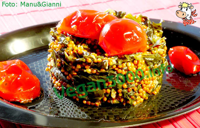 Foto numero 2 della ricetta Whole brown millet with black cabbage and tomatoes