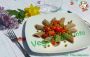 Spelt pasta with peas and cherry tomatoes