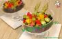 Venus black rice with colored crispy vegetables