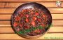 Red quinoa with cherry tomatoes and onions