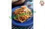 Spaghetti with almond pesto, tahin and lemon